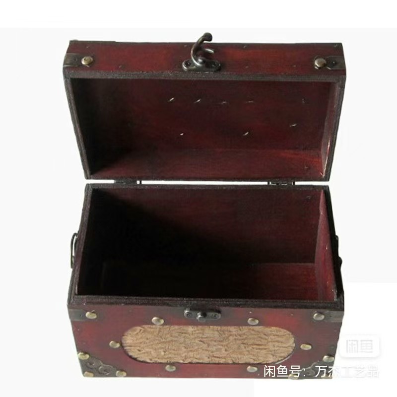 复古木质箱子收纳盒仿古礼品包装木盒收纳复古多功能带锁储物箱