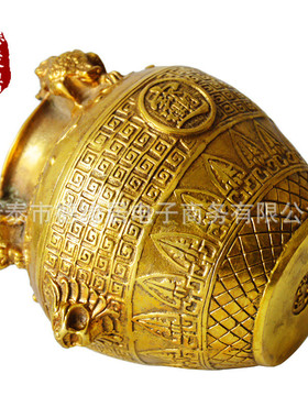批发聚宝盆摆件缘居 铜金蟾四方德 工艺礼品