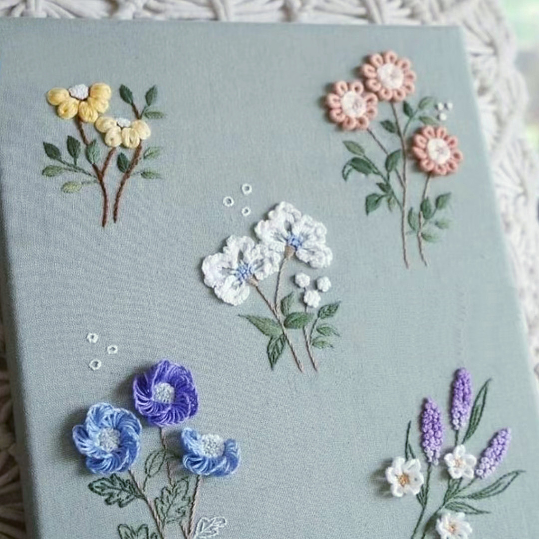 法式刺绣Lucklala手工diy刺绣半成品水溶底图免画稿免装裱送视频