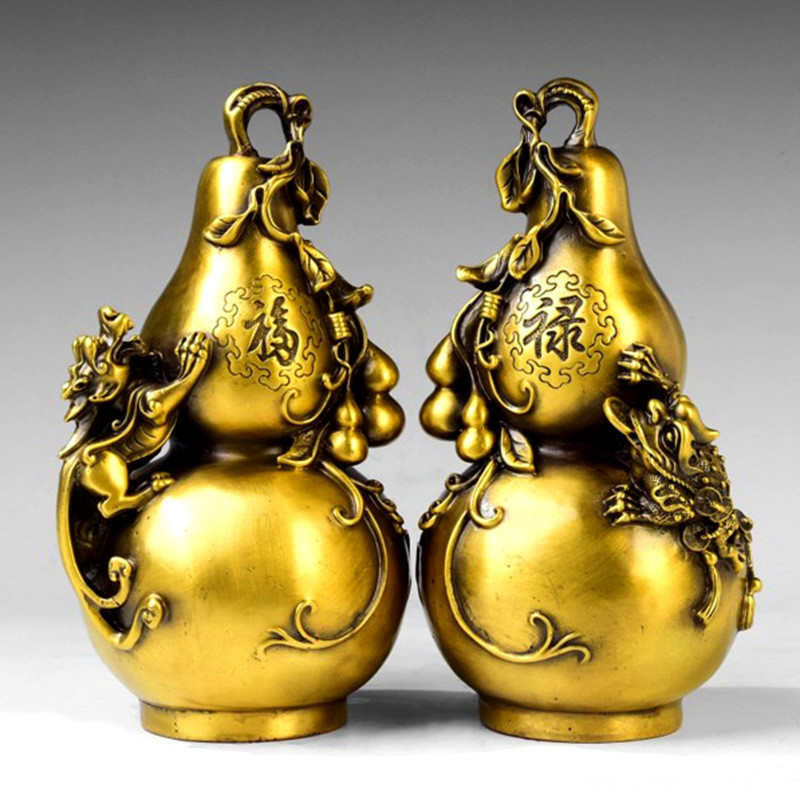 金蟾铜貔貅铜葫芦摆件纳福葫芦福禄金属工艺品铜器礼品铜葫芦