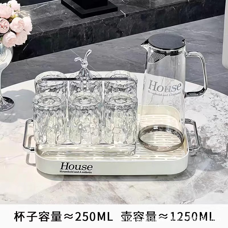 A优选轻奢双层沥水茶盘长方形家用客厅厨房餐具收纳杯架 批发
