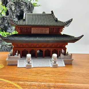 桌面3d打印建筑摆件大雄宝殿微景观造景造景假山鱼缸盆景古风建筑