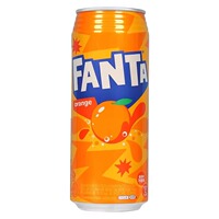 新日期日本进口FANTA芬达橙子味碳酸饮料铝罐装汽水500ml*6瓶整箱