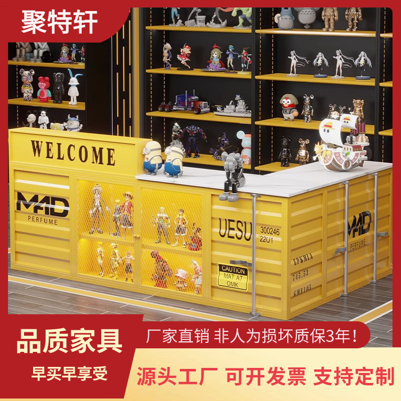 酒吧创意收银台咖啡厅防水操作台铁艺工业风吧台奶茶店前台接厂家