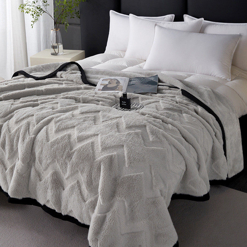 加厚兔毛绒盖毯双层复合毯子单双人办公室午睡毛毯汽车毯四季通用,床上用品,休闲毯/毛毯/绒毯,淘宝优惠券,粉丝福利购,淘宝优惠卷