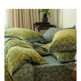 1.8m床单 雏菊 2022新款 提花赛络精梳紧密纺双层全棉纱四件套系列