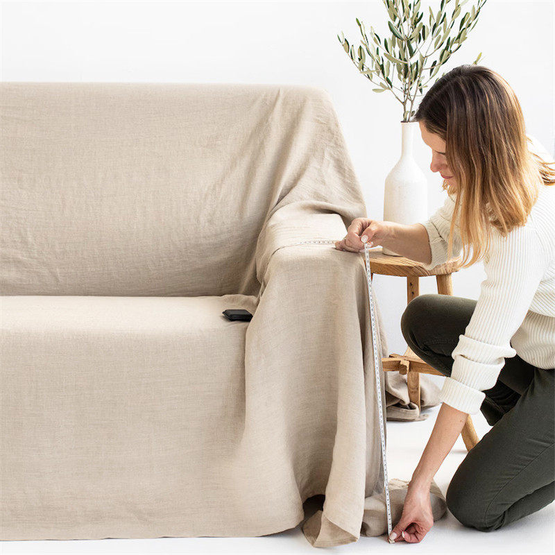 纯色亚麻沙发毯防尘盖布家用盖巾防遮布大尺寸家具沙发遮尘布定制