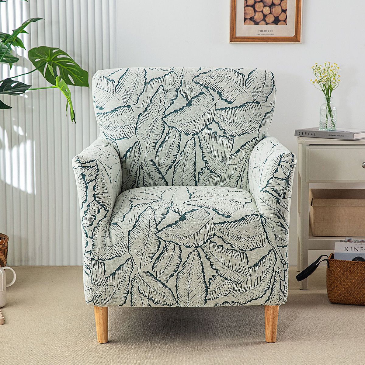 加厚弹力雪尼尔家用单人沙发套笠全包高背椅子套宴会椅子套罩