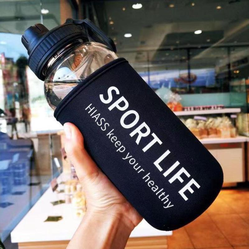 big glass man 2000ml1000ml strainer water bottle handy glass
