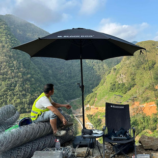 BLACKDOG黑狗户外遮阳伞钓鱼休闲庭院露营门岗罗马伞防雨防晒伞幕