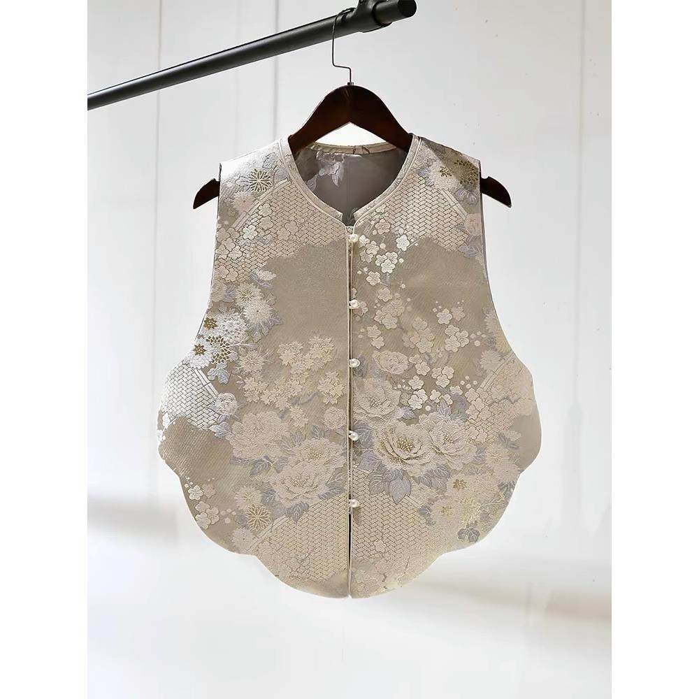 新中式国风碎花马甲女春秋季改良小个子马夹盘扣,女装/女士精品,汉服上装,淘宝优惠券,粉丝福利购,淘宝优惠卷