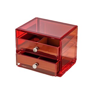 亚克力透明展示盒展示架定制桌面抽屉式收纳盒正方形带锁透明盒