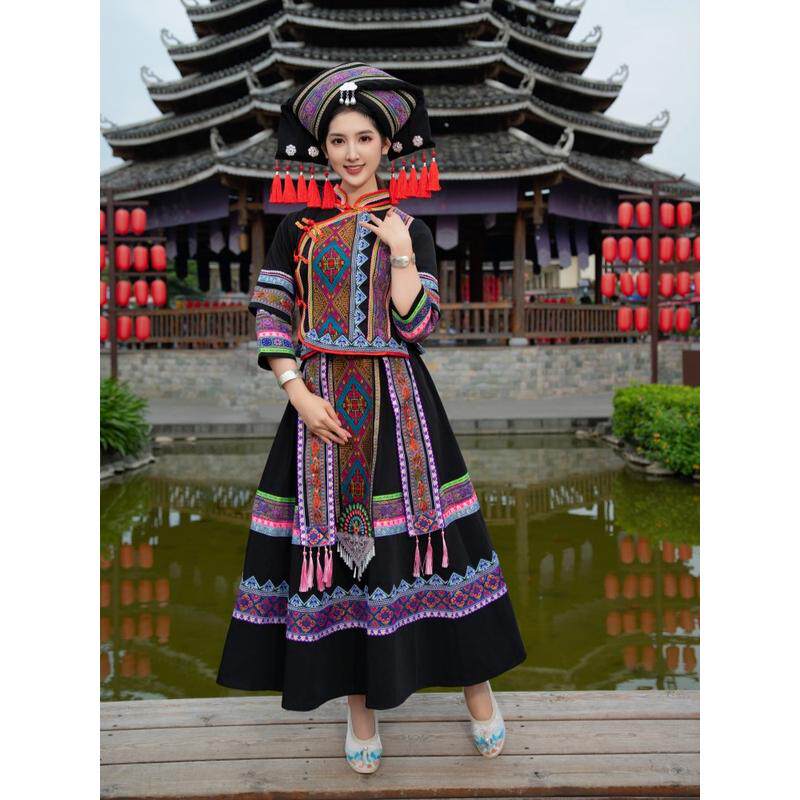 新款三月三壮族服饰女成人少数民族服装瑶族壮族苗族舞蹈装