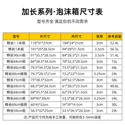 加长泡沫箱快递专用加大保温箱商用摆摊种菜大号水果冷藏冷冻纸箱