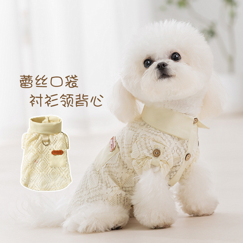 春夏季狗狗衣服镂空polo领宠物服饰中小型犬比熊泰迪春夏季猫衣服