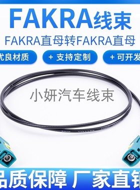 FAKRASMB-C-K1.5水蓝色汽车连接器射频线双FAKRA直母头RG174线