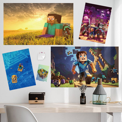 我的世界海报墙贴MC游戏周边男孩儿童房卧室宿舍自粘背胶墙纸装饰