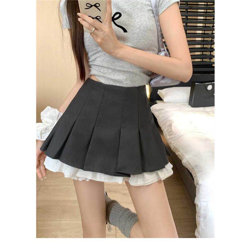 美式辣妹女大码蛋糕裙设计感百褶裙裤夏小个子a字