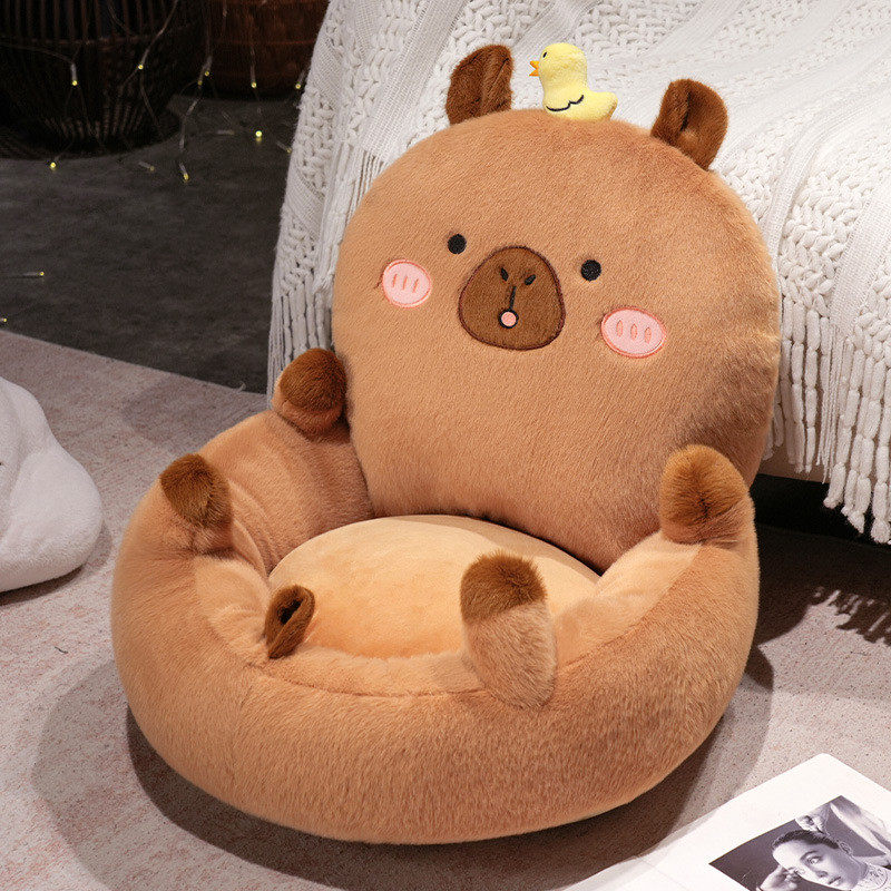 水蒲团卡皮巴拉豚办公宿舍椅子坐垫腰靠一体屁垫毛绒垫子儿童地垫,居家布艺,椅垫,淘宝优惠券,粉丝福利购,淘宝优惠卷