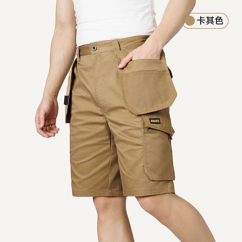 工作男夏季薄款劳保服工厂车间耐磨汽配汽修机修男五分裤