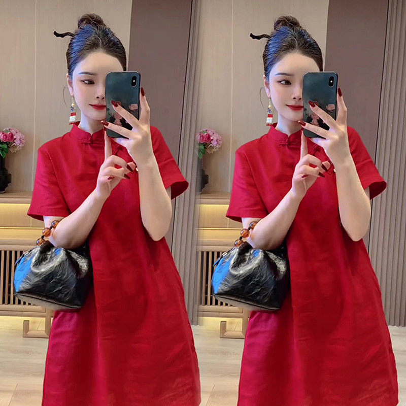 新国风盘扣设计感显瘦女2024夏季新款显瘦遮肉高档,女装/女士精品,连衣裙,淘宝优惠券,粉丝福利购,淘宝优惠卷