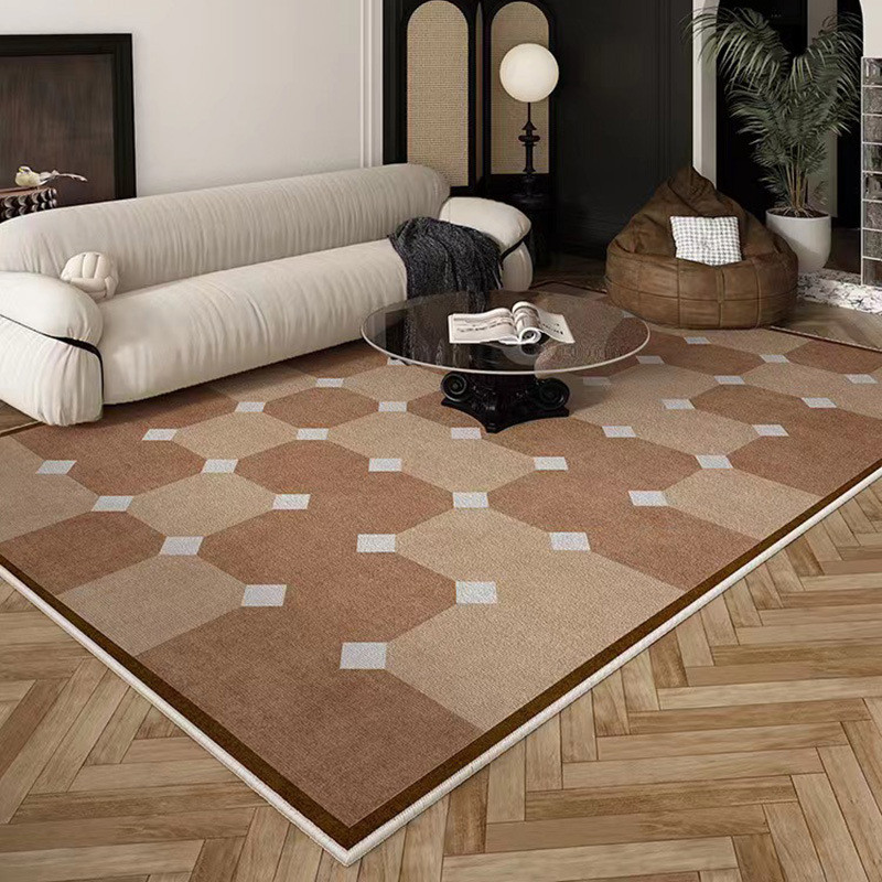 中古风复古圈绒客厅地毯耐脏易打理茶几毯卧室耐磨家用防滑毯全铺