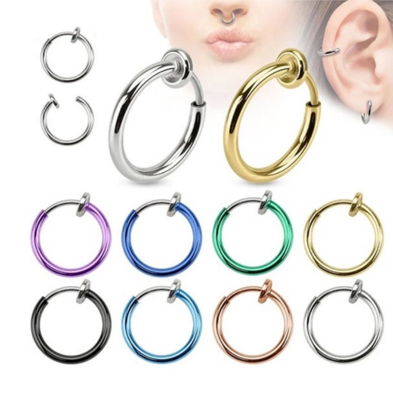 hot sale multiuse new 1 pair clip on fake nose ring ear lip