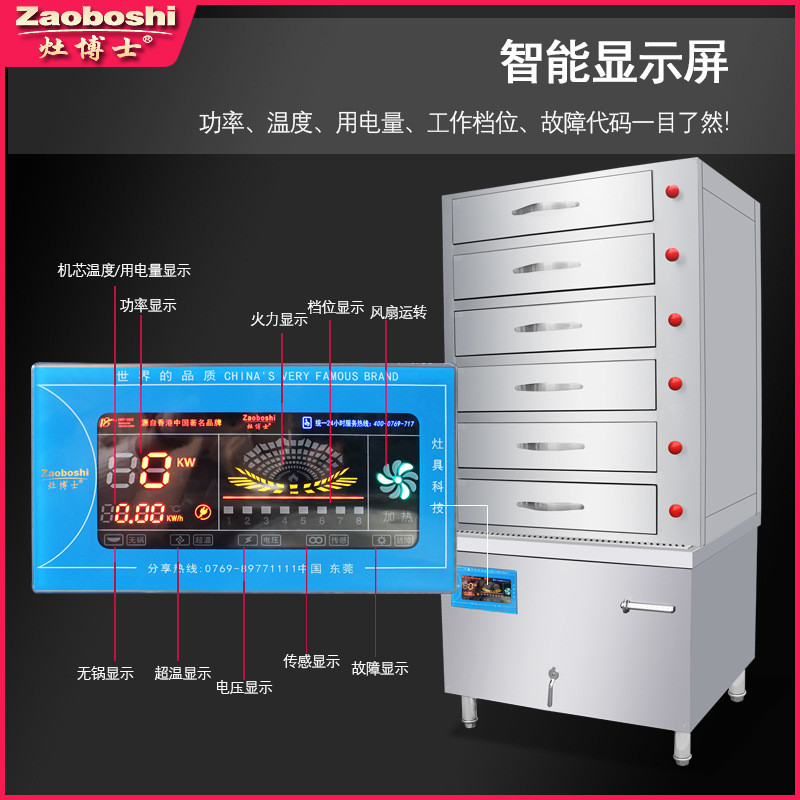 广东肠粉机六层电磁蒸箱蒸粉面蛋多功能分层加热米皮凉皮电热蒸柜