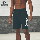 准者运动跑步休闲娱乐5分裤 梭织时尚 宽松健身五分短裤 logo大夏季