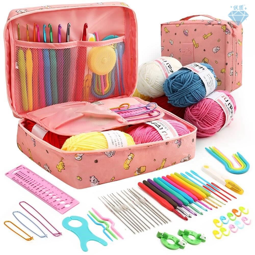 53 Novice Crochet Kits For Beginners and Multi-color Storage