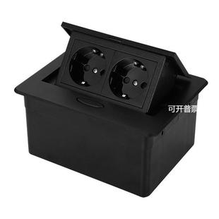 嵌入式隐藏欧标桌面插座出口弹起式英标EU德标办公桌电源插座