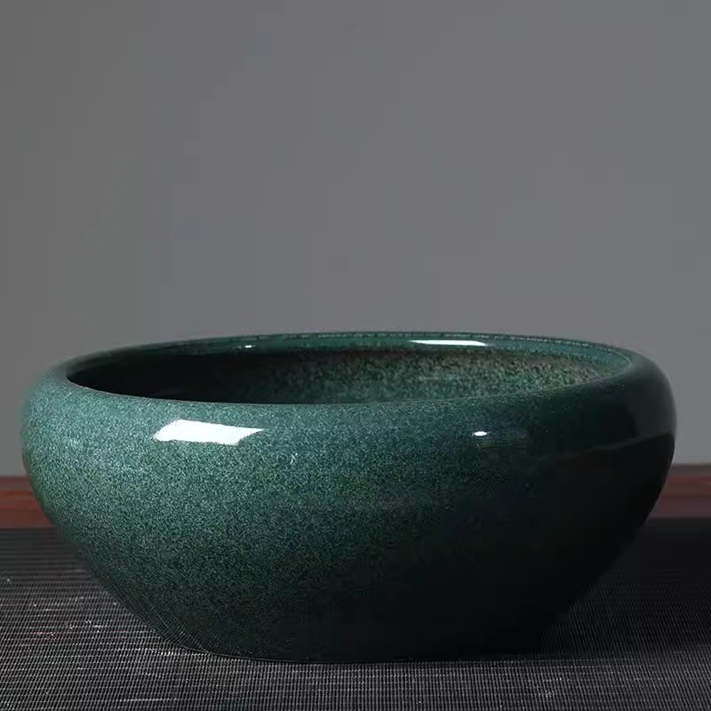 景德镇盆养金鱼缸大号乌龟陶瓷水培植物睡莲碗莲水缸客厅桌面摆件