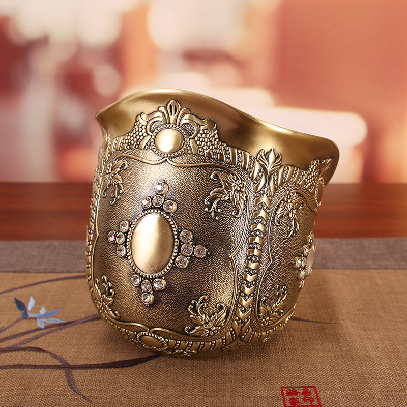 欧式精品桌面垃圾桶卧室床头柜零食杂物果皮筒无盖创意茶几装饰品