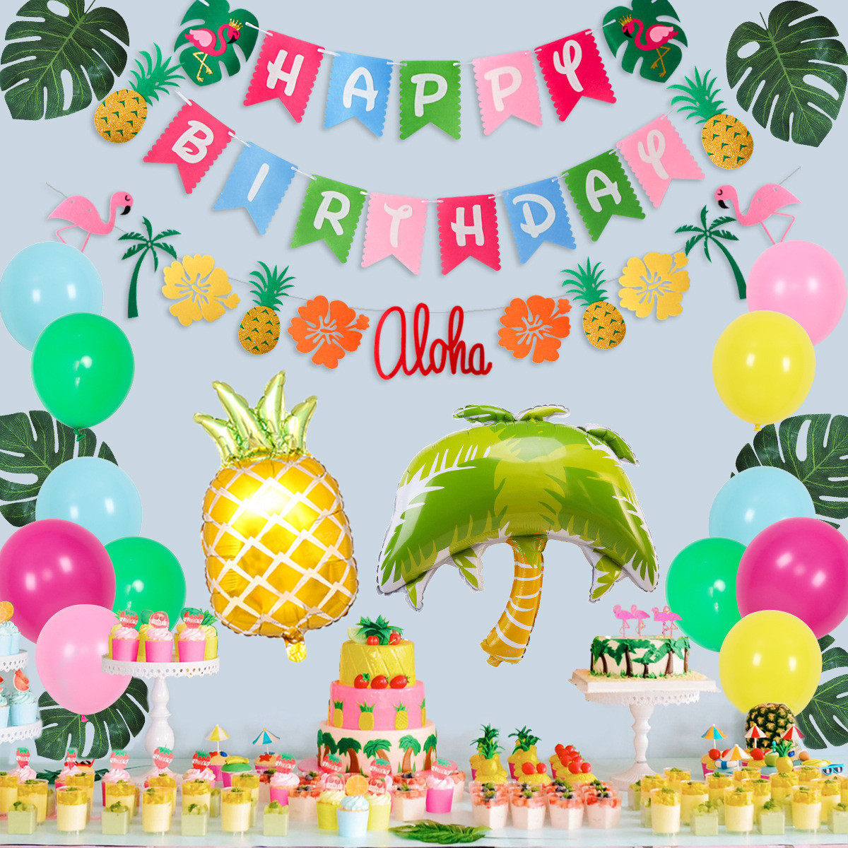 32件夏威夷主题生日气球套装10派对圆形乳胶气球套装寸装饰品,节庆用品/礼品,气球,淘宝优惠券,粉丝福利购,淘宝优惠卷