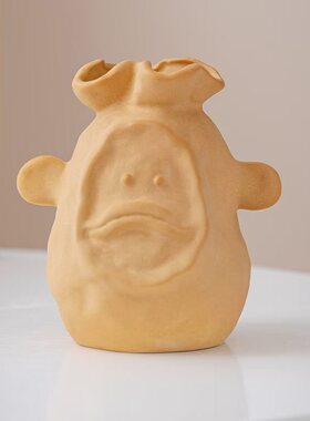 北欧风抽象动物艺术摆件创意陶瓷花瓶客厅装饰品摆设园艺桌面花瓶