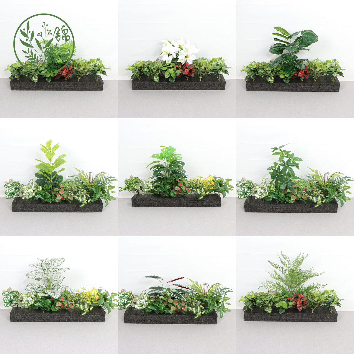 仿真绿植造景花槽花箱摆设假植物组合隔热仿生花草室内外景观装饰