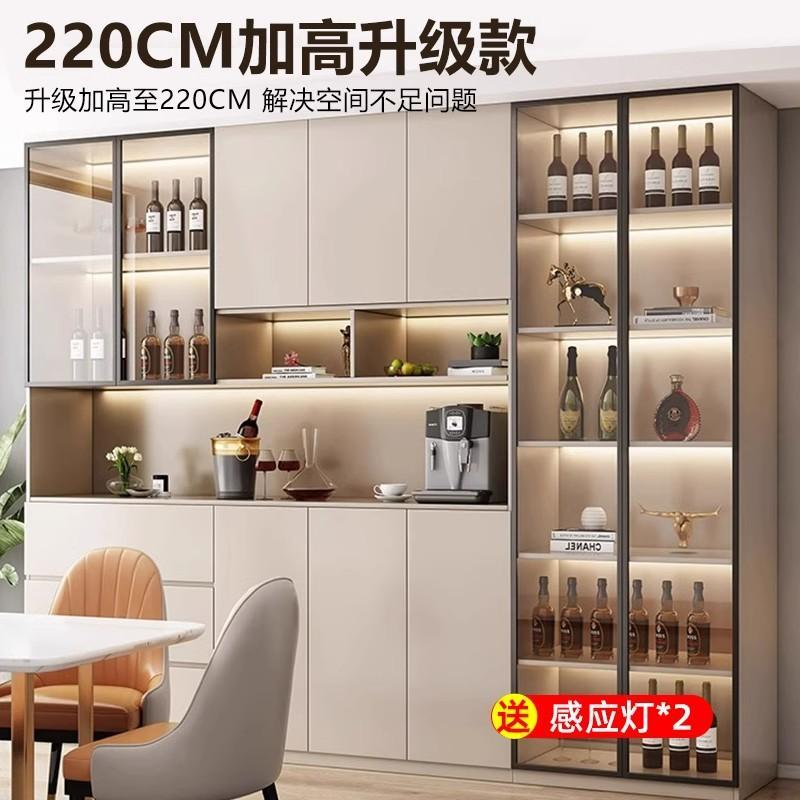 君夢佳餐邊柜靠墻一體茶水柜家用廚房櫥柜客廳落地實木柜子儲物柜