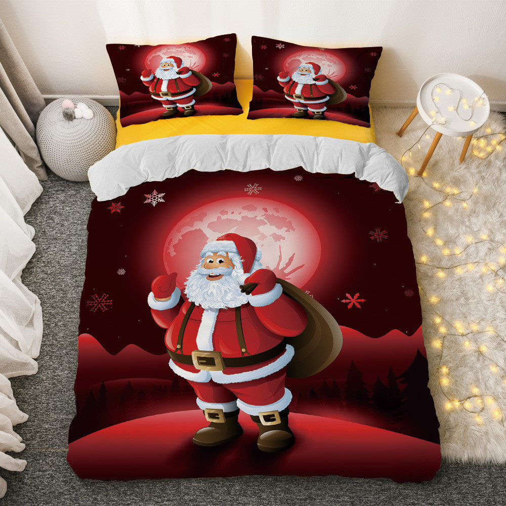 外贸三件套四件套圣诞节系列来图定制做床上用品床单被套床笠
