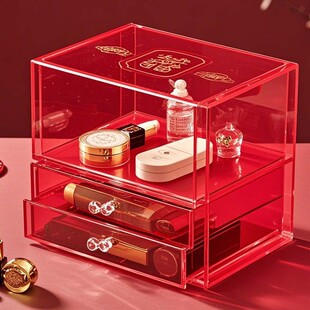 亚克力收纳盒定制分格有盖子首饰收纳柜方形透明亚克力盒子抽屉式