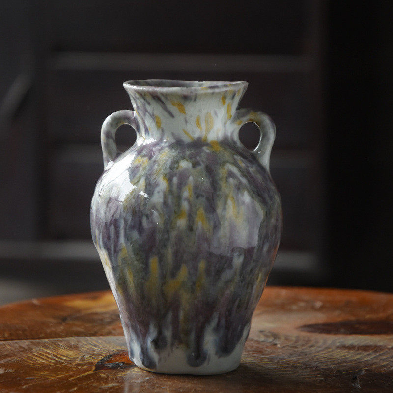 双耳花瓶摆件宅陶瓷罐桌面ins诧水培侘寂风复古酒店民宿软装饰品,鲜花速递/花卉仿真/绿植园艺,花盆,淘宝优惠券,粉丝福利购,淘宝优惠卷