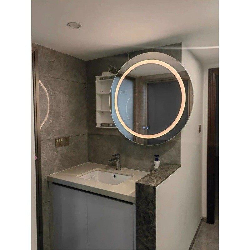 智能圆形带灯除雾卫生间挂墙式洗手间镜子带置物浴室镜柜轻奢,家装主材,浴室镜,淘宝优惠券,粉丝福利购,淘宝优惠卷