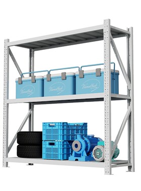 600kg/仓储货架层多层置物架超强承重家用储物货架重型三层白色