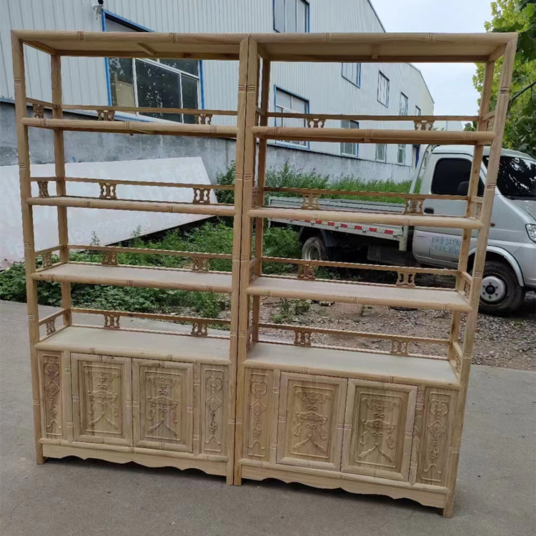 实木博古架多宝格中式古典雕花展示柜客厅茶室置物架储物柜