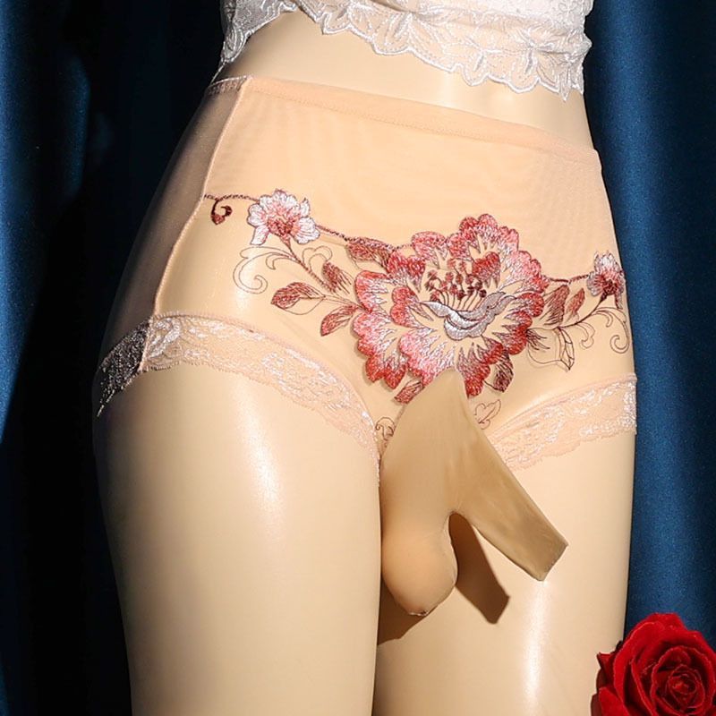 大象鼻短裤性感内裤高腰蕾丝刺绣丝滑男裤枪弹分离囊袋套透气内裤