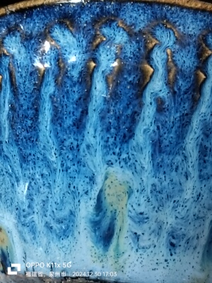 金色花回蓝双层釉中温电窑SN星河系列氧化烧陶瓷艺术冰晶釉范艺术