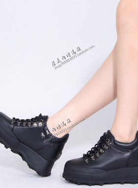 香港代购iijin艾今2023秋季新品真皮登山厚底内增高9cm休闲鞋女鞋