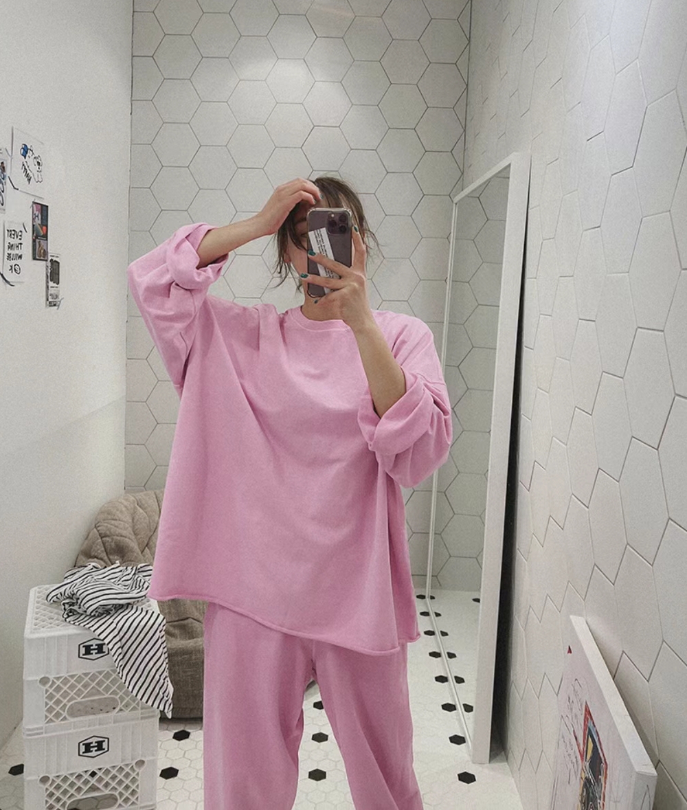 rawoo韩国宽松糖果色卫衣T恤女
