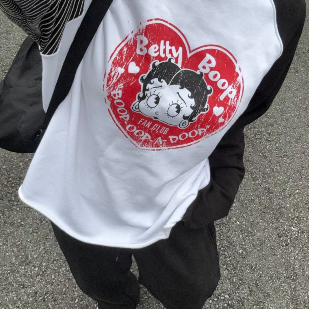 韩国宽松卡通印花休闲卫衣女装
