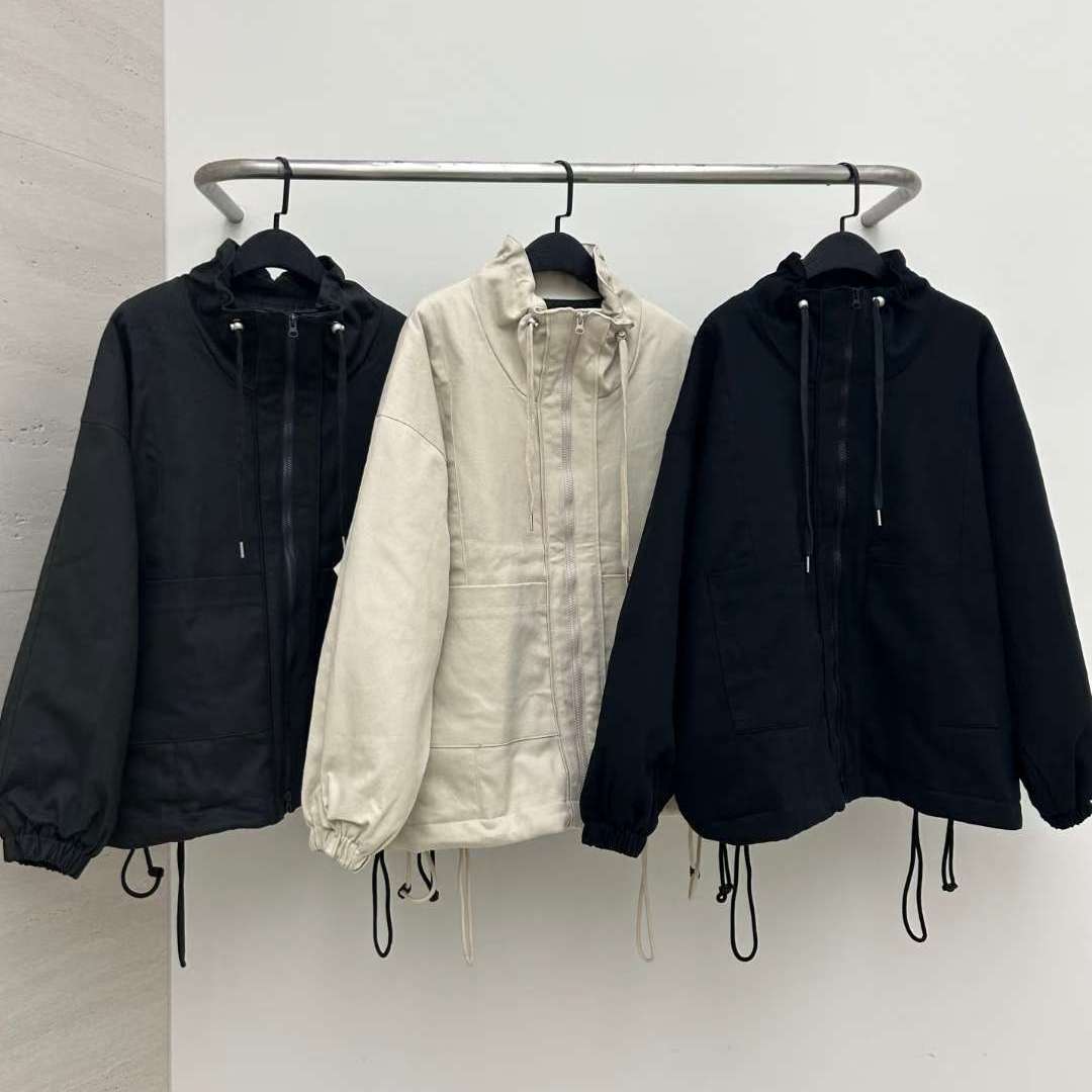 韩国东大门代购2025秋冬季新款宽松后抽绳男女同款休闲棉服外套