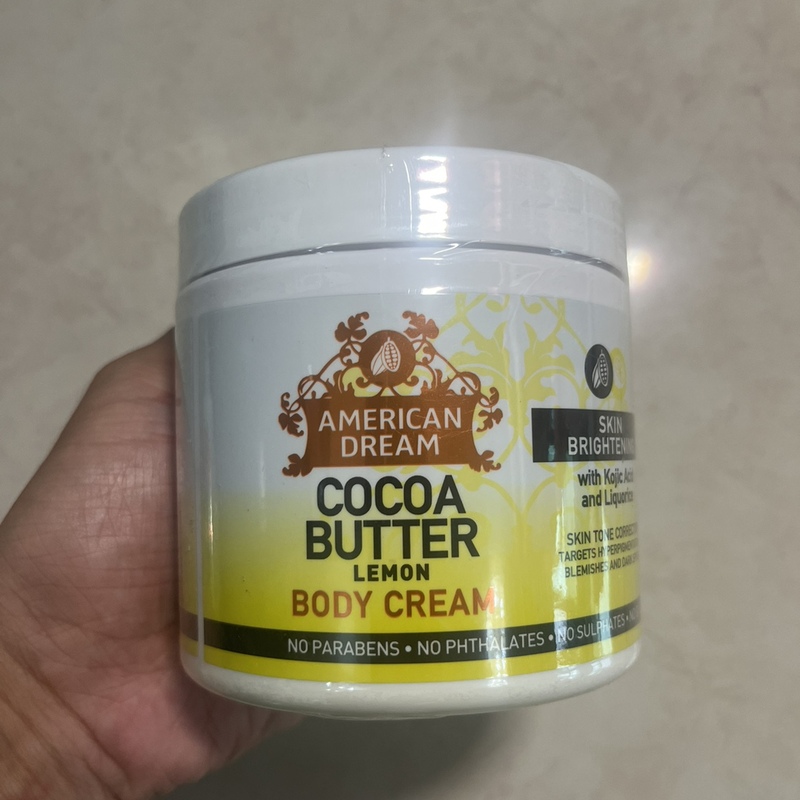 American Dream Cocoa Butter Lemon Body Cream With Kojic Acid